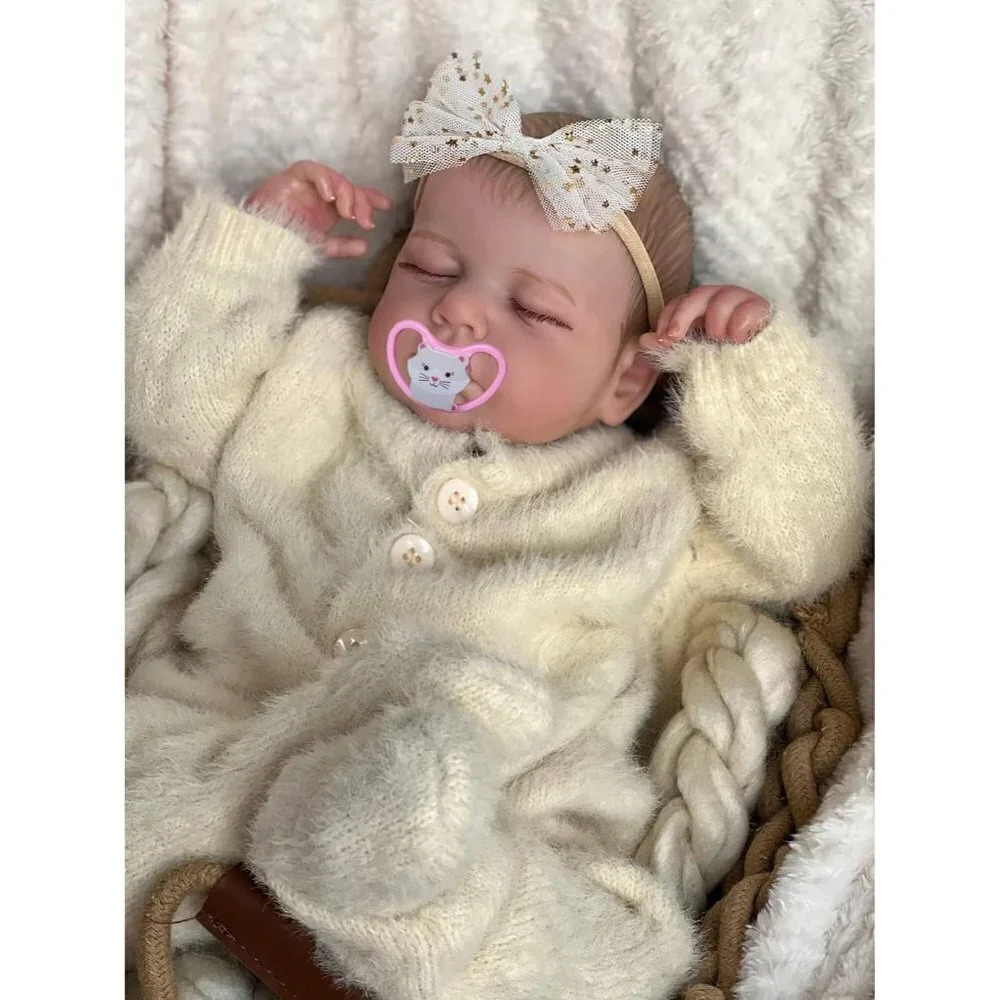 Reborn Baby Doll Realistic Newborn Premie  Baby Dolls Xmas Magnetic Pacifier,
